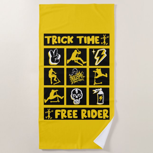 Freestyle Trick Scooter Beach Towel (Front)