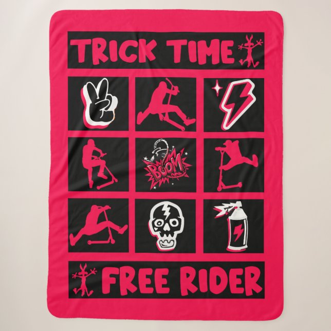 Freestyle Trick Scooter Sherpa Blanket (Front)