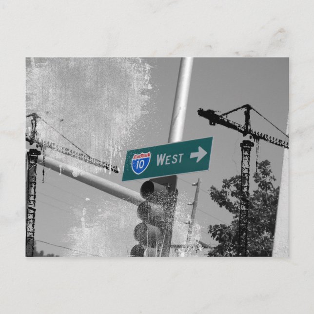 Freeway 10 West Sign Postcard (Front)