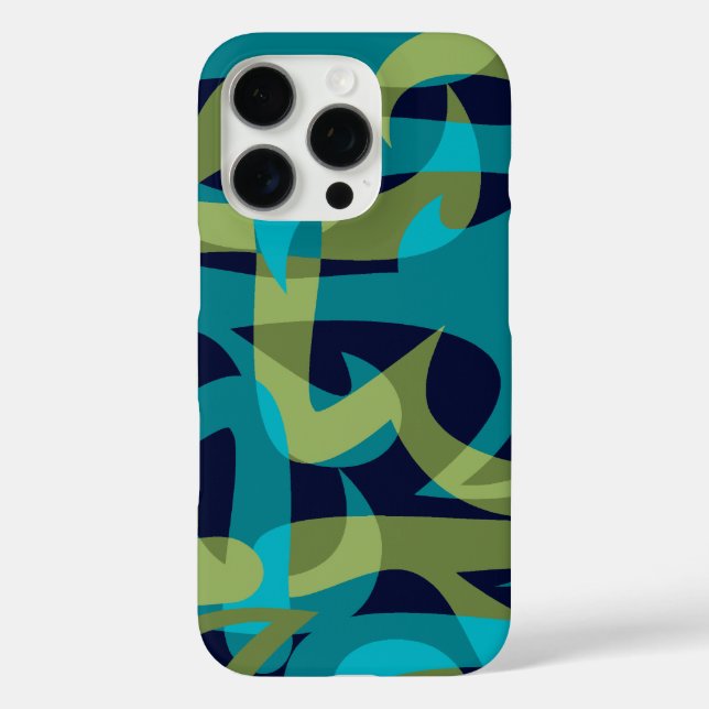 Freeway Abstract Retro Psychedelic Navy Teal Case-Mate iPhone Case (Back)