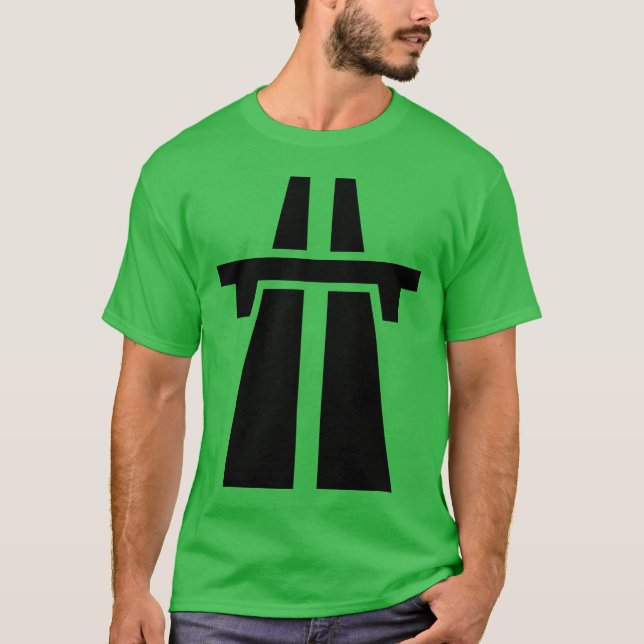 Freeway, Motorway, Autobahn - Black T-Shirt (Front)