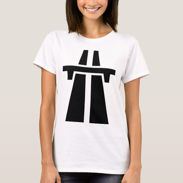 Freeway, Motorway, Autobahn - Black T-Shirt (Front)