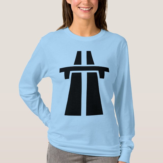 Freeway, Motorway, Autobahn - Black T-Shirt (Front)