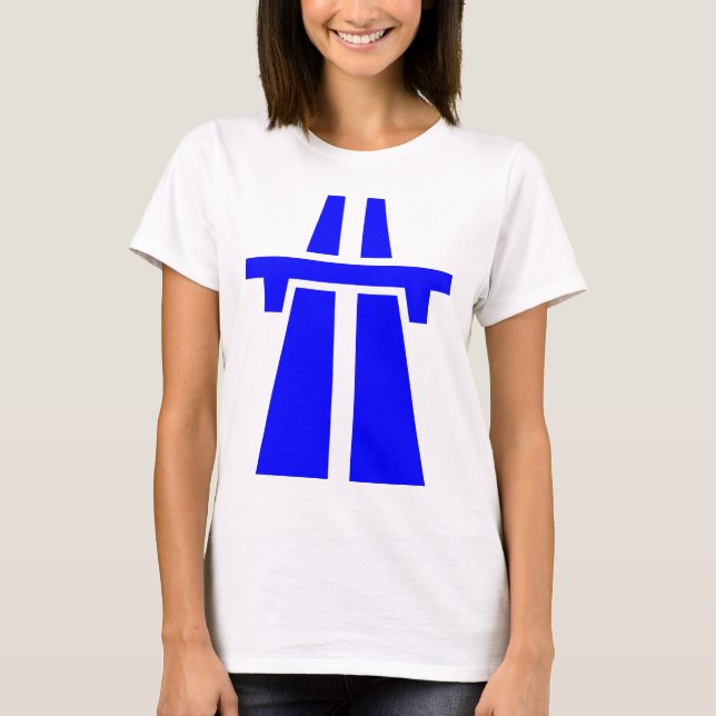Freeway, Motorway, Autobahn - Blue T-Shirt (Front)