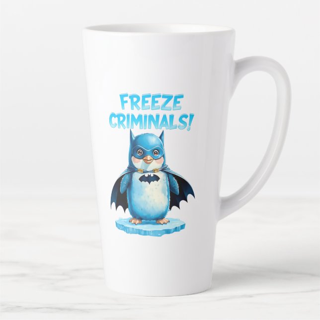 Freeze Criminals - Dark Penguin Latte Mug (Right)
