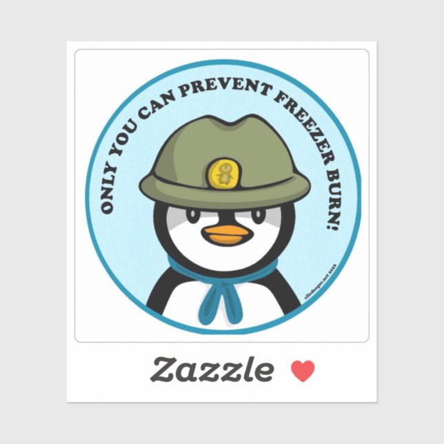 Freezie the Peng says Custom-Cut Vinyl Sticker (Sheet)