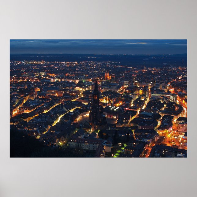 Freiburg at night poster (Front)