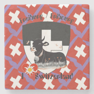 Freiburg - Fribourg - Schweiz - Suisse Untersetzer Stone Coaster