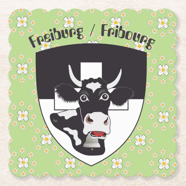 Freiburg - Fribourg - Switzerland - Suisse Paper Coaster (Front)