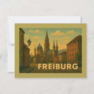 Freiburg Germany City Art Postcard