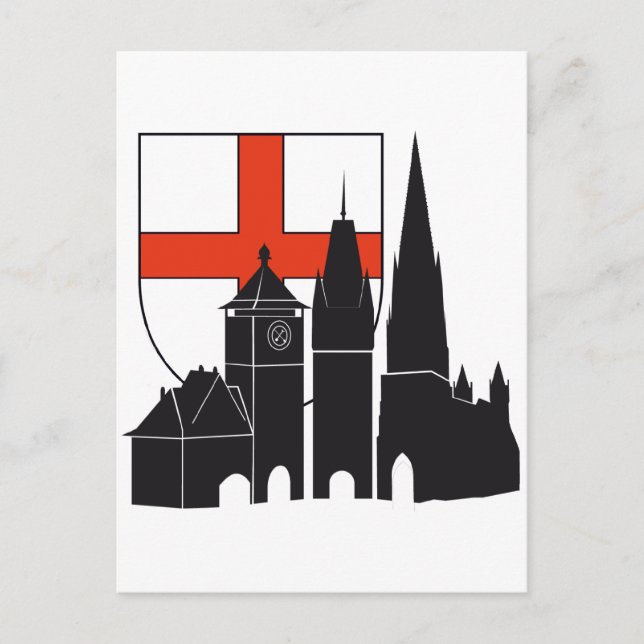Freiburg Silhouette mit Wappen Postcard (Front)