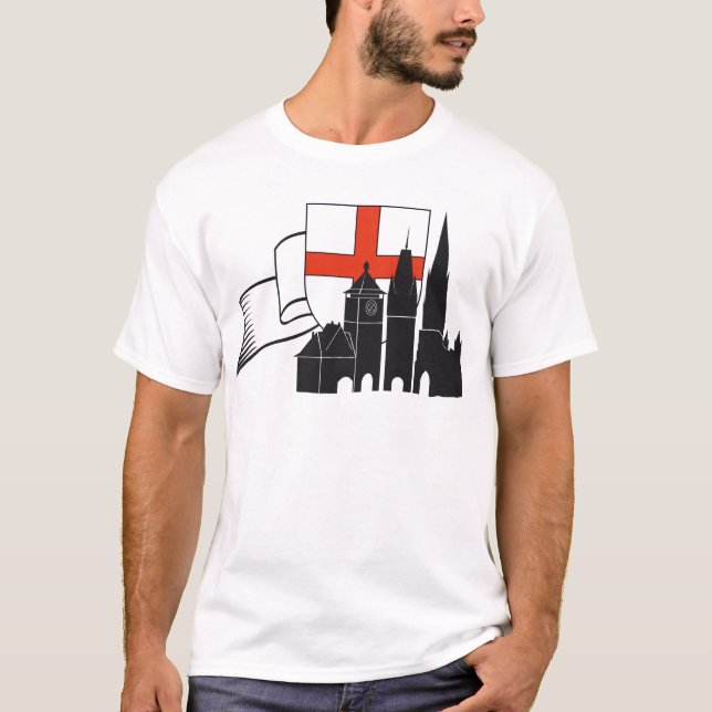 Freiburg Silhouette with coat of arms and bow T-Shirt (Front)