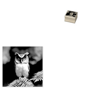 Freida The Screech Owl,  Rubber Stamp