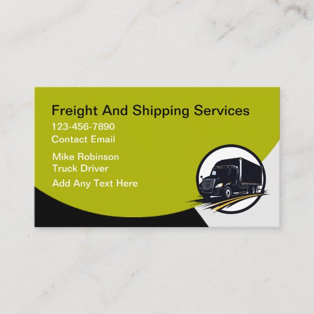 Freight And Shipping Services Modern Business Card (Front)