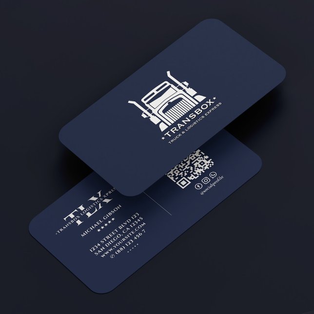 Freight Mover Cargo Logistics Navy Modern Business Card (Freight Mover Cargo Logistics Navy Modern Business Card
)