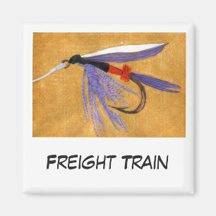 "Freight Train" Fly Fishing Art Magnet