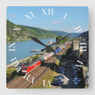 freight train in Oberweser Square Wall Clock