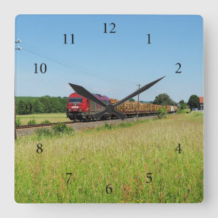 freight train in Simtshausen Square Wall Clock