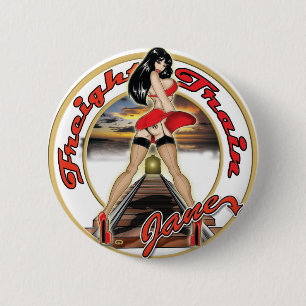 freight train jane 6 cm round badge