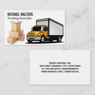 Freight Truck Movers Boxes Business Card