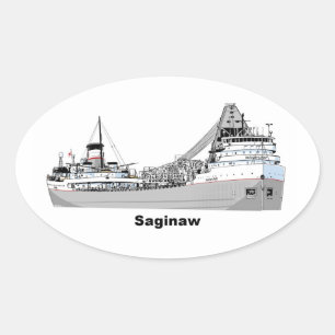 Freighter Saginaw Oval Sticker