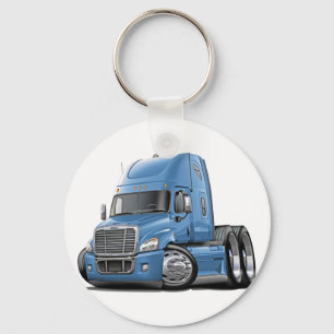 Freightliner Cascadia Lt Blue Truck Key Ring
