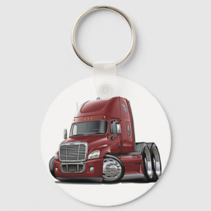 Freightliner Cascadia Maroon Truck Key Ring