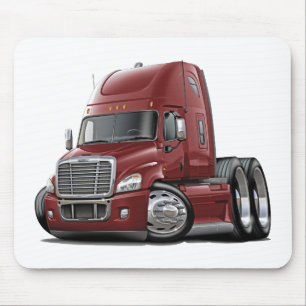 Freightliner Cascadia Maroon Truck Mouse Pad