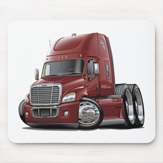 Freightliner Cascadia Maroon Truck Mouse Pad (Front)