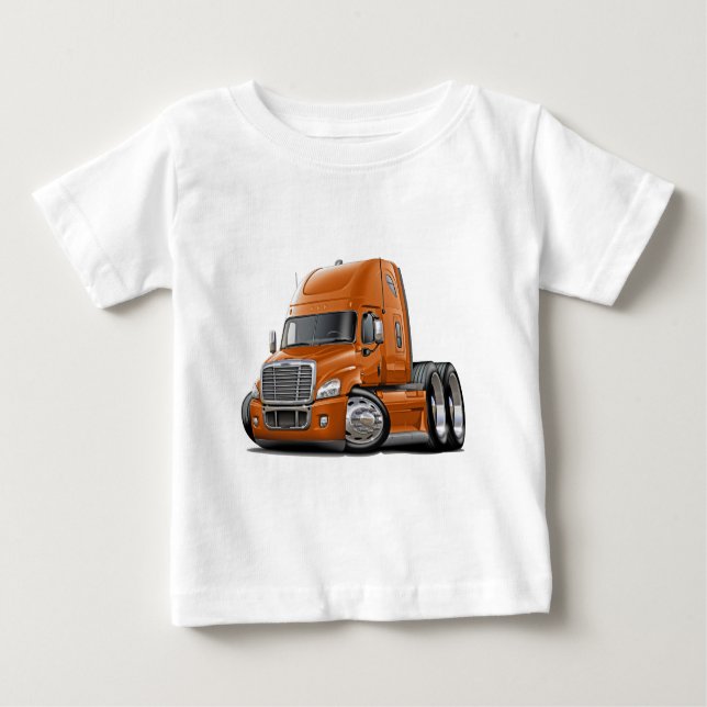Freightliner Cascadia Orange Truck Baby T-Shirt (Front)