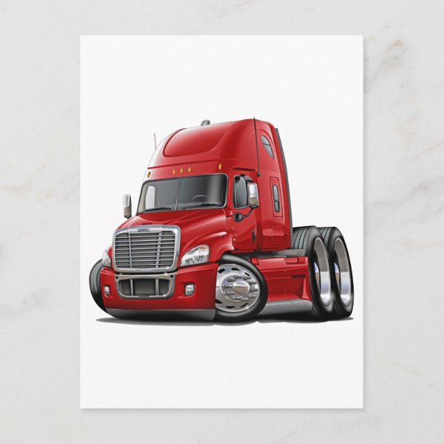 Freightliner Cascadia Red Truck Postcard (Front)