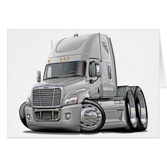 Freightliner Cascadia White Truck (Front Horizontal)