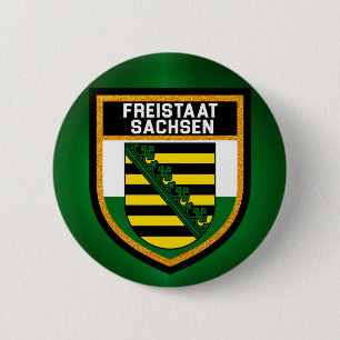 Freistaat Sachsen Flag 6 Cm Round Badge