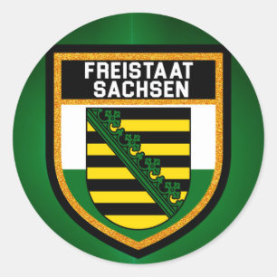 Freistaat Sachsen Flag Classic Round Sticker
