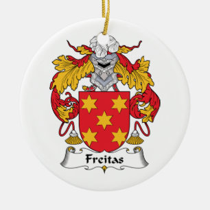 Freitas Family Crest Ceramic Tree Decoration