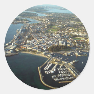 Fremantle Harbour, Western Australia Classic Round Sticker
