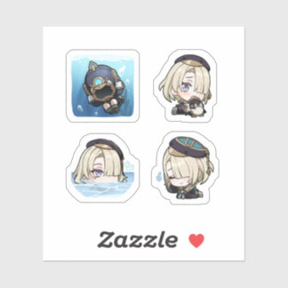 Freminet Genshin Impact 4 Pack Sticker Sheet