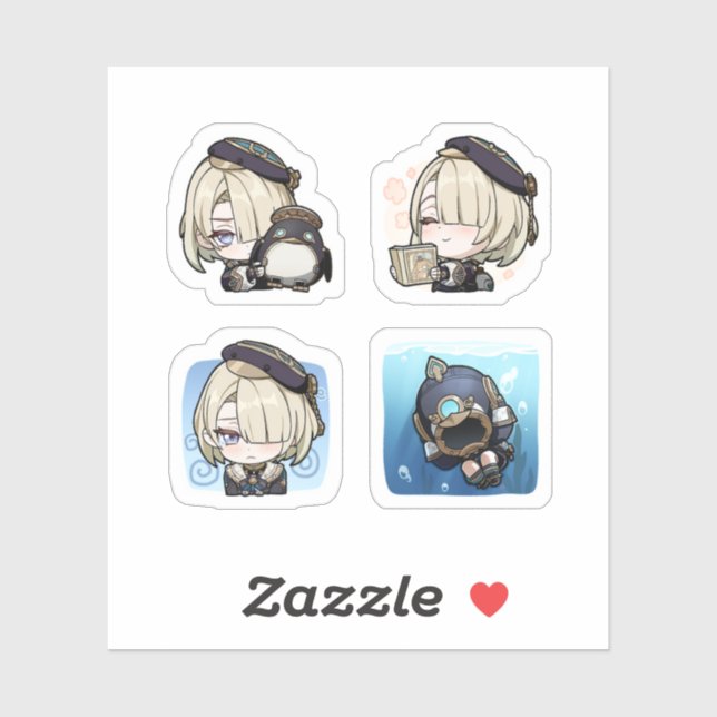 Freminet Genshin Impact 4 Pack Sticker Sheet Extra (Sheet)