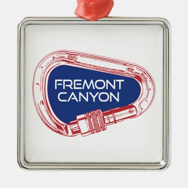 Fremont Canyon Wyoming Rock Climbing Carabiner Metal Tree Decoration (Front)