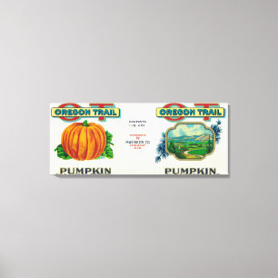Fremont, NebraskaTrail Pumpkin Can Label Canvas Print