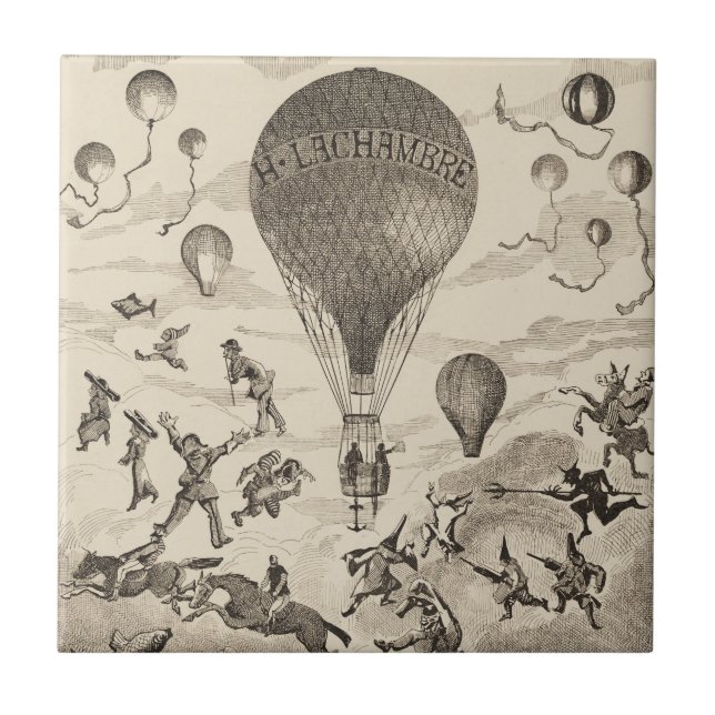 French Advertisement For Balloon Manufacturer Tile (Front)