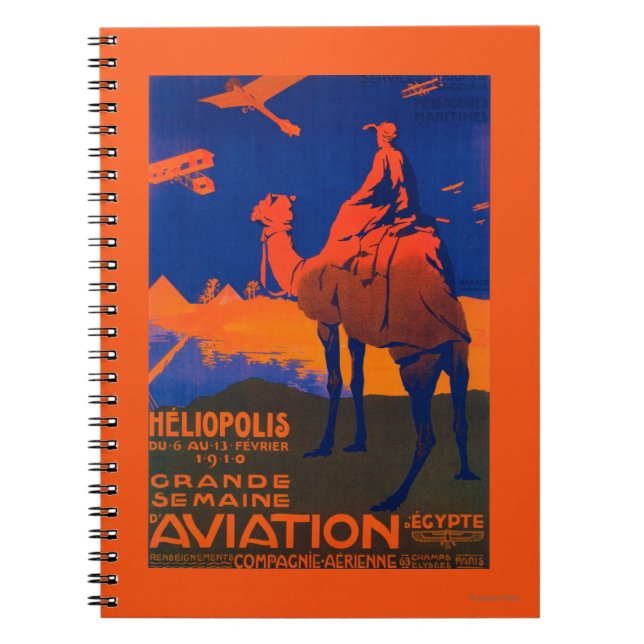 French Airline Promotional Poster Spiral Notebook (Front)