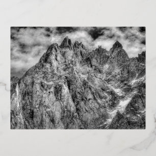 French Alps Chamonix  Foil Holiday Postcard