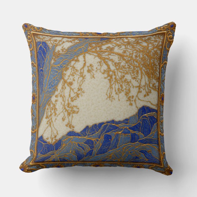 French Alps Gold  Silver Bronze   Cushion (Front)