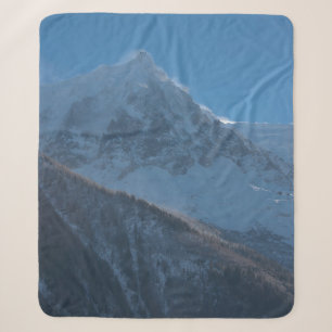 French alps mountain peaks covered with fresh snow sherpa blanket