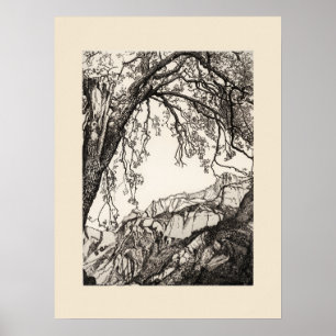 French Alps Print, Eleanor M Hughes Re-Strike Poster