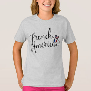 French American Entwinted Hearts T-Shirt