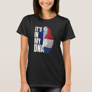 French And Netherlands Mix DNA Heritage Flag T-Shirt
