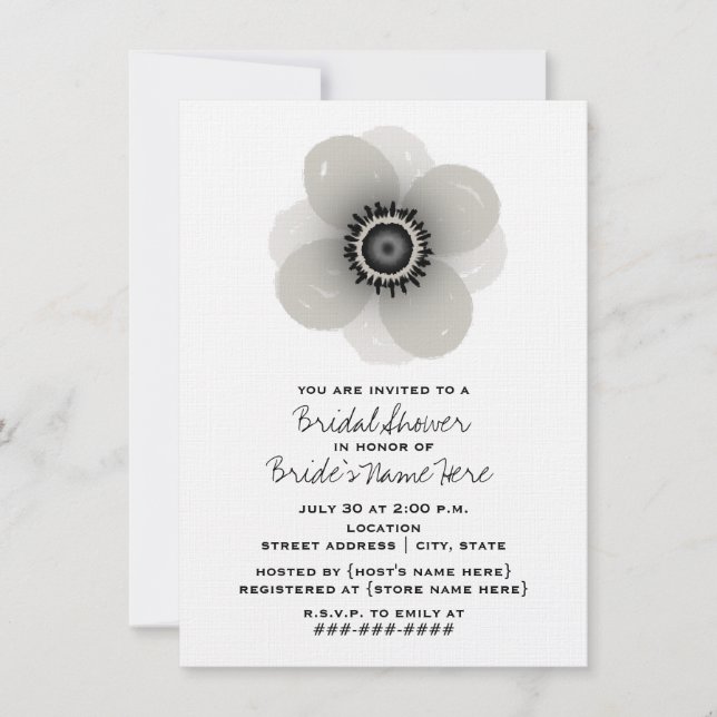 French Anemone Bridal Shower Invitation (Front)
