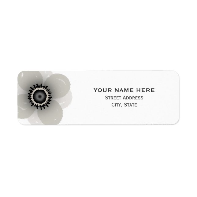 French Anemone Wedding Address Label (Front)